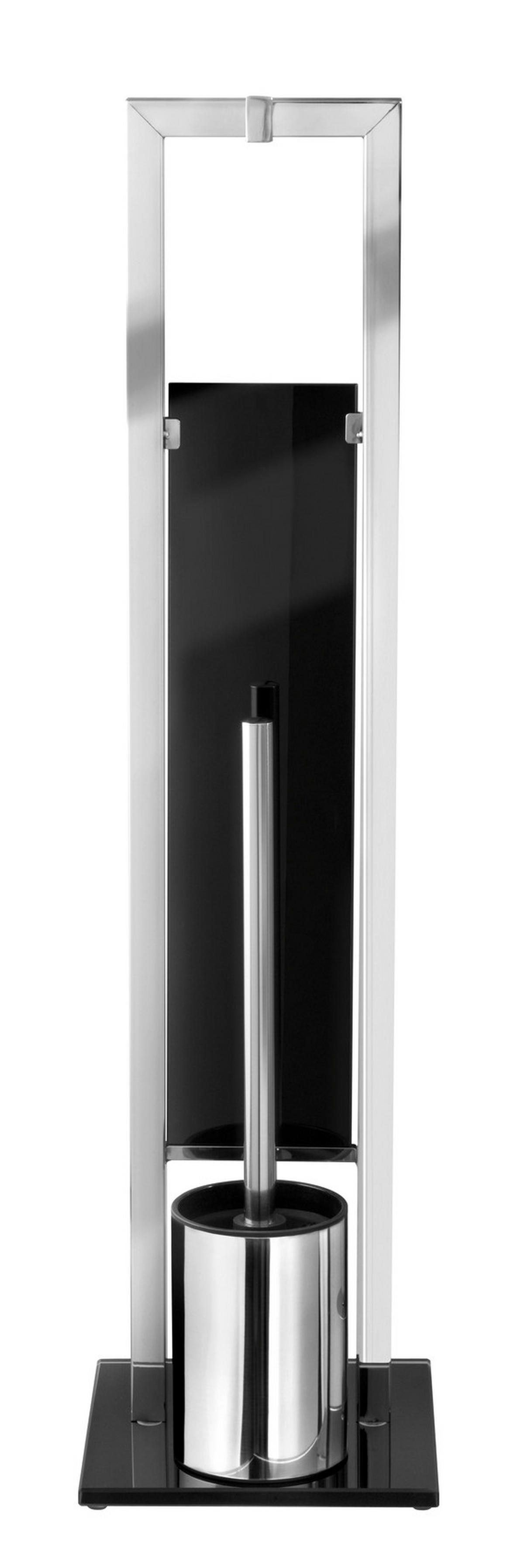 WC-BÜRSTENKOMBINATION - Edelstahlfarben/Schwarz, Basics, Glas/Kunststoff (18/70/23cm) - Wenko