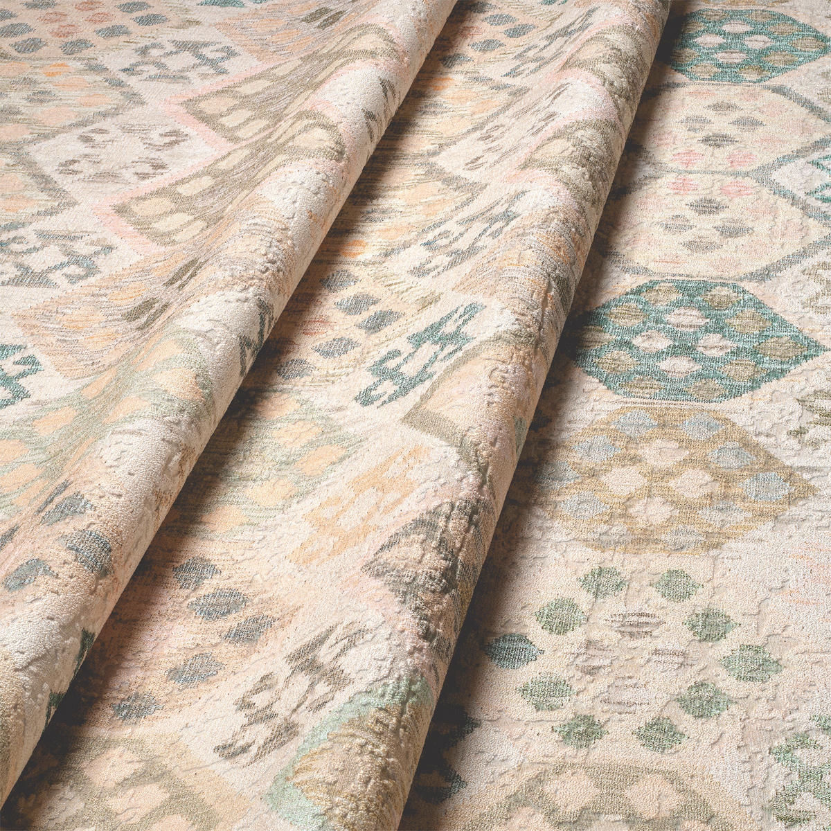 LÄUFER Ondea Parviza 80/250 cm  in Sandfarben, Hellrosa, Pastellblau  - Sandfarben/Pastellblau, LIFESTYLE, Kunststoff/Textil (80/250cm) - Lindorug