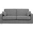 SCHLAFSOFA Flachgewebe Hellgrau  - Chromfarben/Hellgrau, KONVENTIONELL, Textil/Metall (188/86/97cm) - Novel