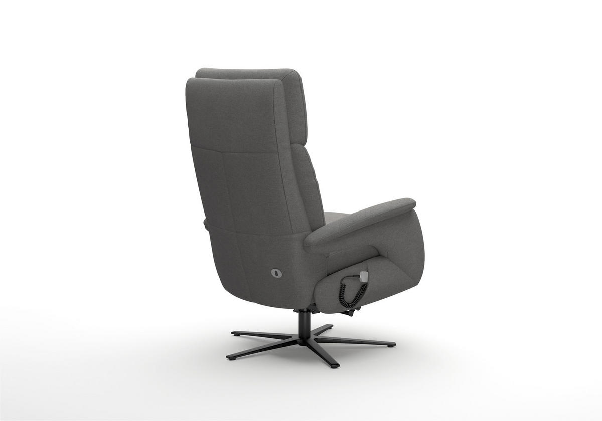 RELAXSESSEL TV TRIPLE SEVEN XTRA LARGE L3 Mikrofaser Kopfteilverstellung, Aufstehhilfe, Fußteilverstellung, Rücken echt    - Schlammfarben/Schwarz, Basics, Textil/Metall (86/115/86cm) - Sit & More