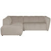 ECKSOFA LIVOLI in Chenille Creme  218/230 cm  - Creme/Schwarz, Design, Textil (218/230cm) - MID.YOU
