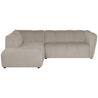 ECKSOFA LIVOLI in Chenille Creme  218/230 cm  - Creme/Schwarz, Design, Textil (218/230cm) - MID.YOU