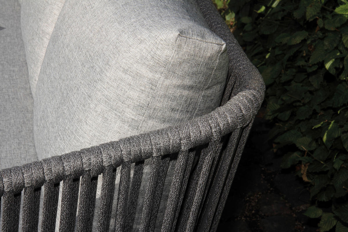 LOUNGEGARNITUR Aluminium  - Dunkelgrau/Anthrazit, MODERN, Kunststoff/Metall (185/65/75cm) - Ambia Garden