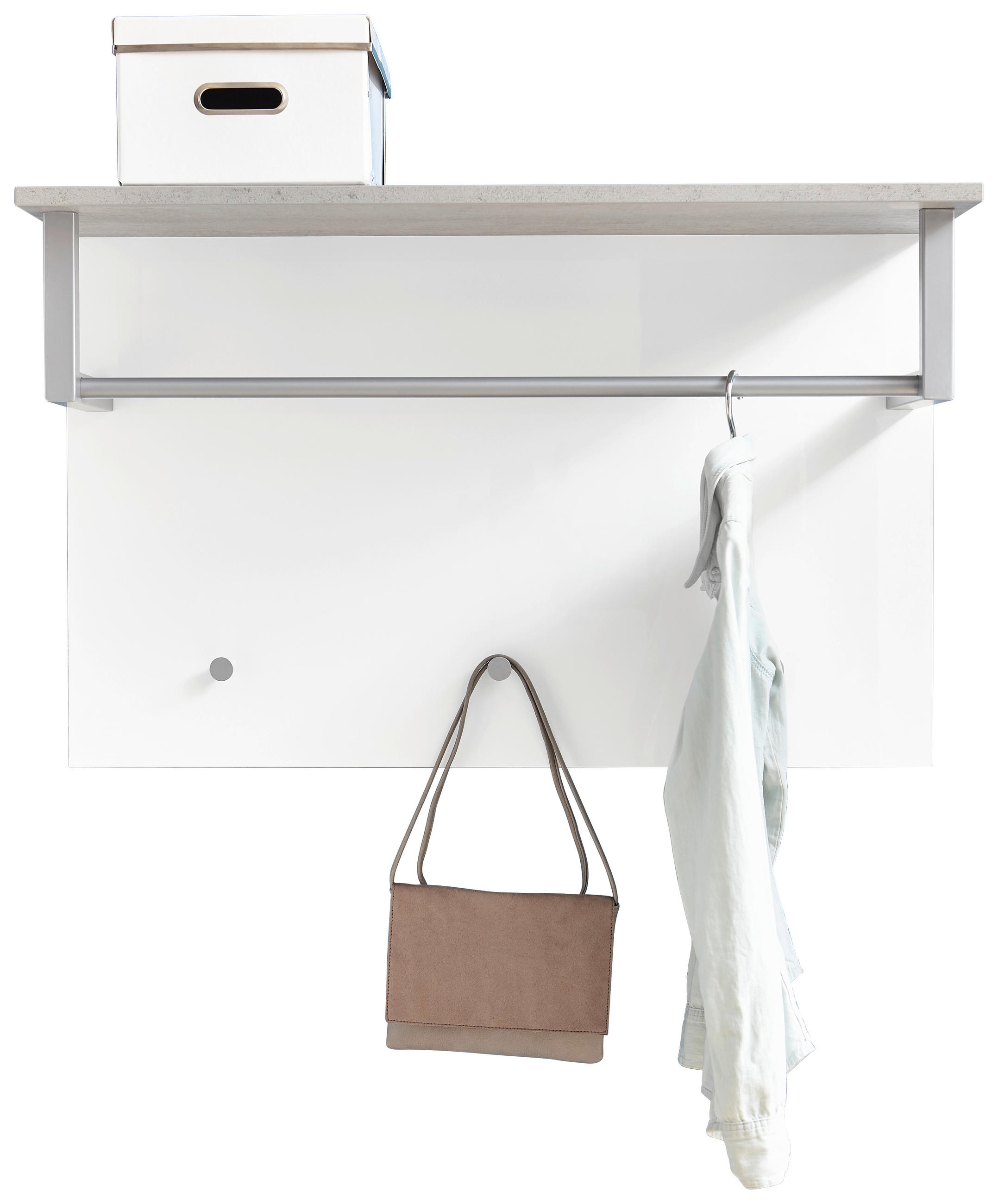 GARDEROBENPANEEL  in 90/60/35 cm  - Weiß/Grau, Design, Holzwerkstoff/Metall (90/60/35cm) - Carryhome