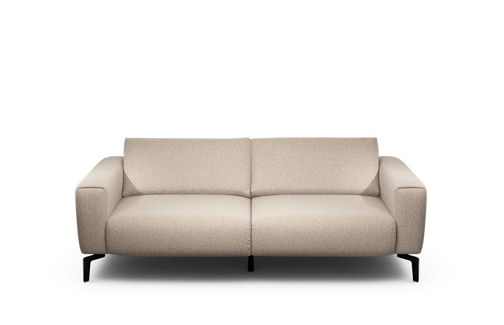 2,5-SITZER Chenille Sandfarben  - Sandfarben/Schwarz, Design, Textil/Metall (220/86/86-94cm) - SENSOO