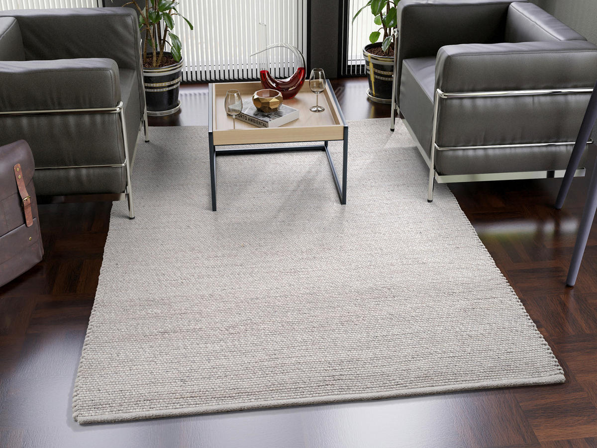 HANDWEBTEPPICH 250/350 cm Helsinki Silberfarben  - Silberfarben, KONVENTIONELL, Textil (250/350cm) - Linea Natura