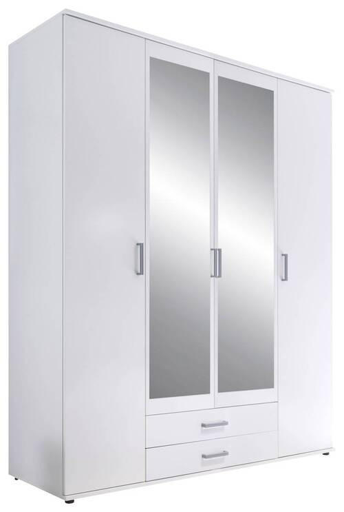 ORMAR S KLASIČNIM VRATIMA bijela - bijela/srebrne boje, Design, staklo/drvni materijal (159,2/196/53,5cm) - Boxxx
