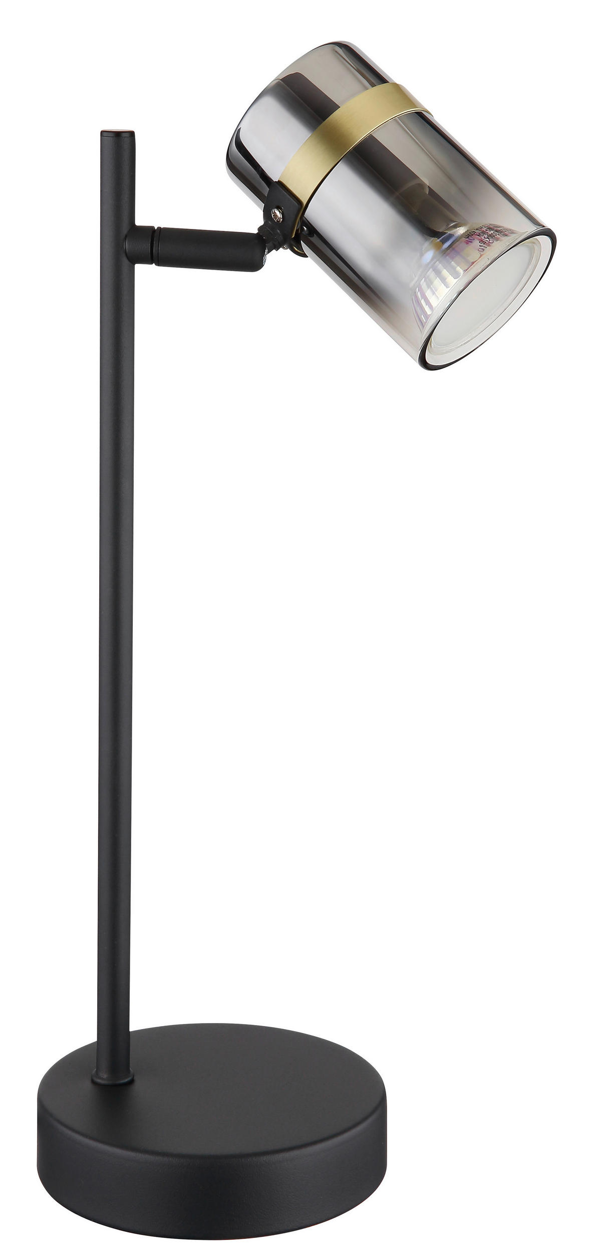 TISCHLEUCHTE - Messingfarben/Schwarz, Design, Glas/Kunststoff (13,2/12/35cm) - Globo