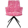 ARMLEHNSTUHL  Stoffauswahl, Sitzfläche 360° drehbar, automatische Rückholfunktion Jacquard  - Pink/Schwarz, Design, Textil/Metall (59/89,5/63cm) - Novel