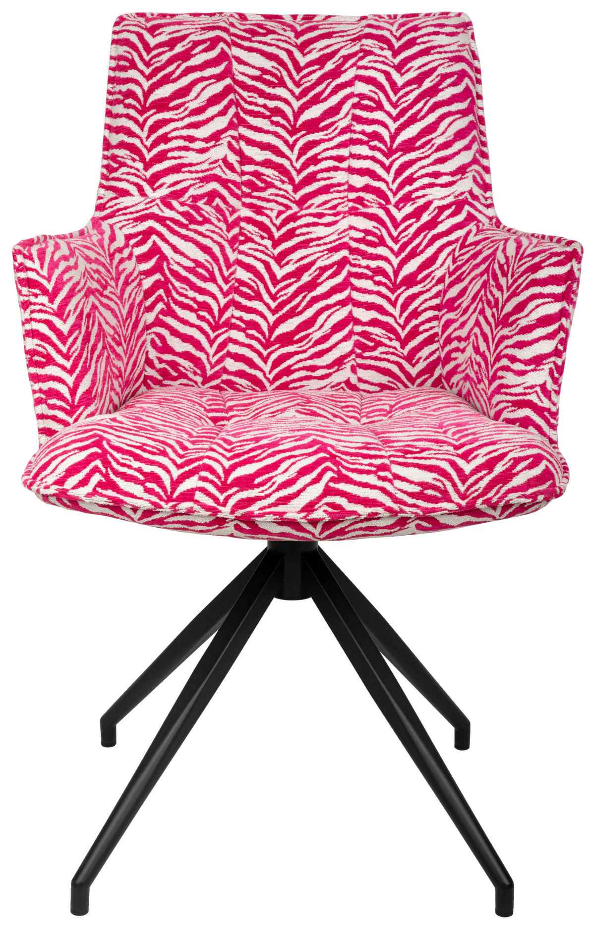 ARMLEHNSTUHL  in Eisen Jacquard  - Pink/Schwarz, Design, Textil/Metall (59/89,5/63cm) - Novel