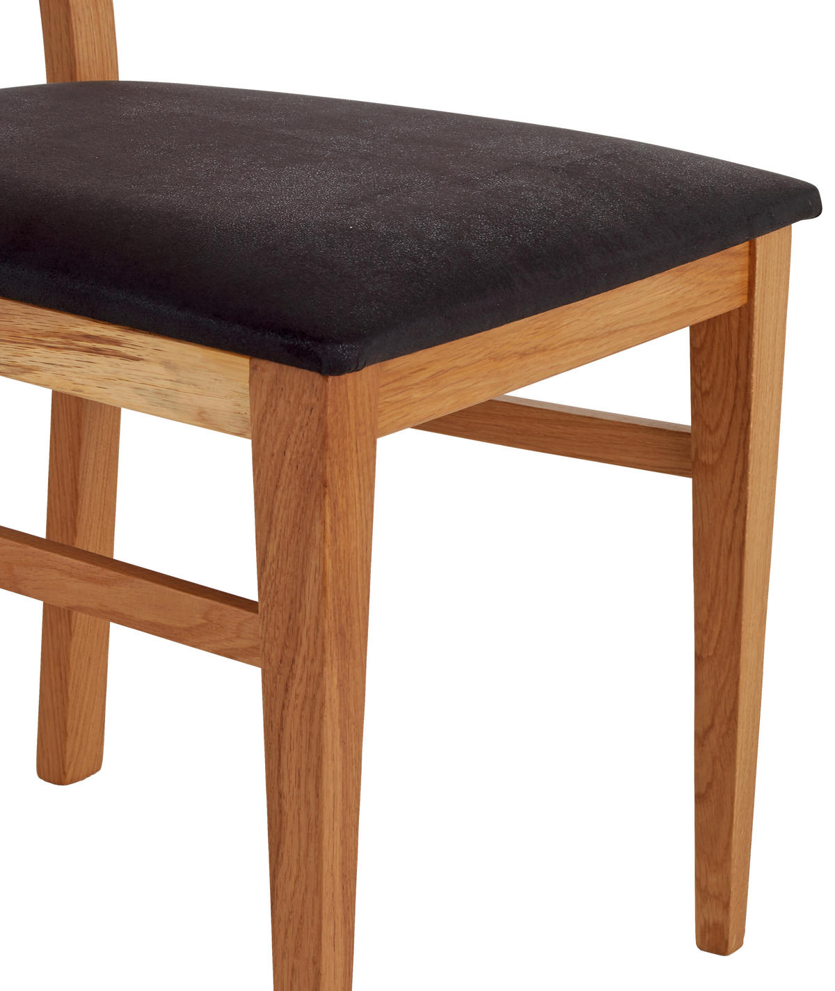 STUHL Schwarz Eiche massiv  - Eichefarben/Schwarz, KONVENTIONELL, Holz (45/97/51cm) - Livetastic