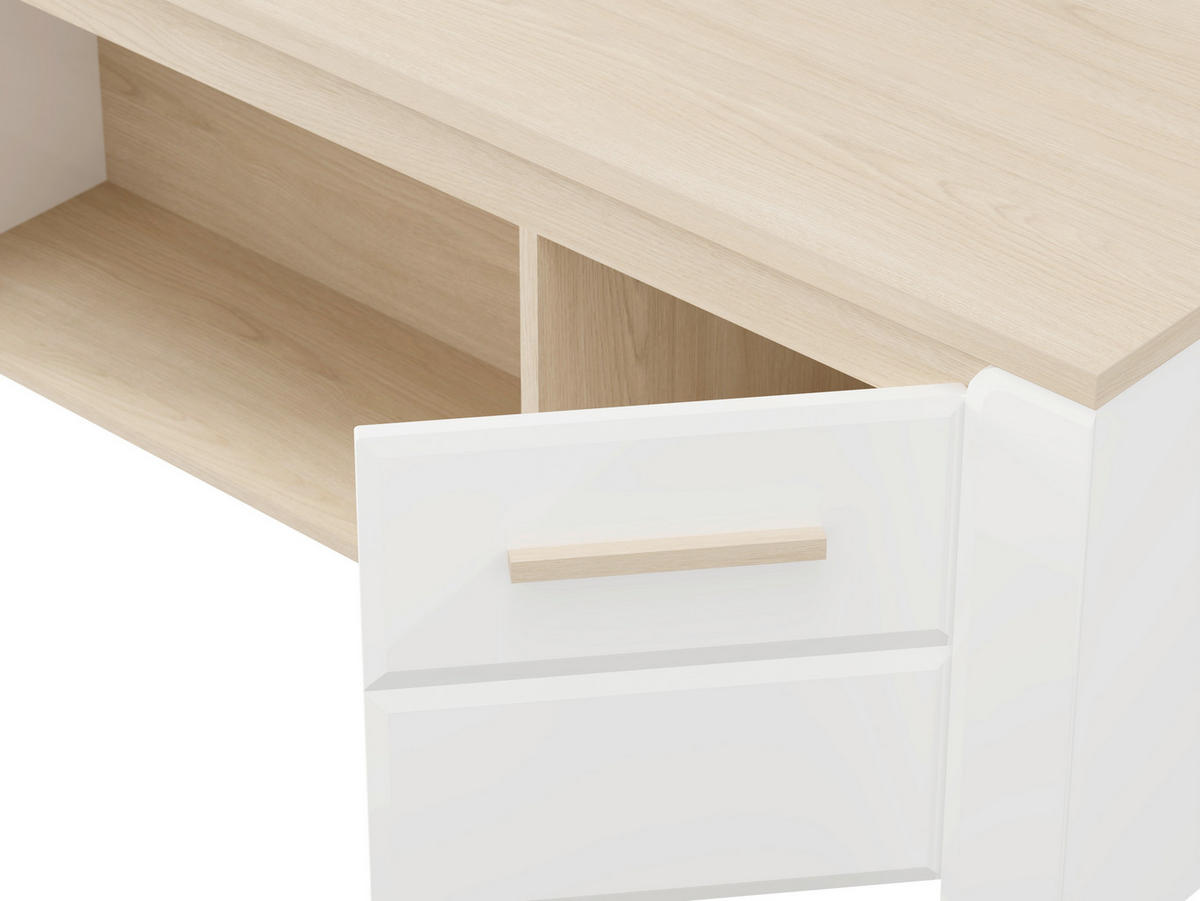 DOHÁNYZÓASZTAL faalapú anyag   - Bianco tölgy/fehér, Basics, műanyag/faalapú anyag (120/56,5/49,5cm) - Carryhome