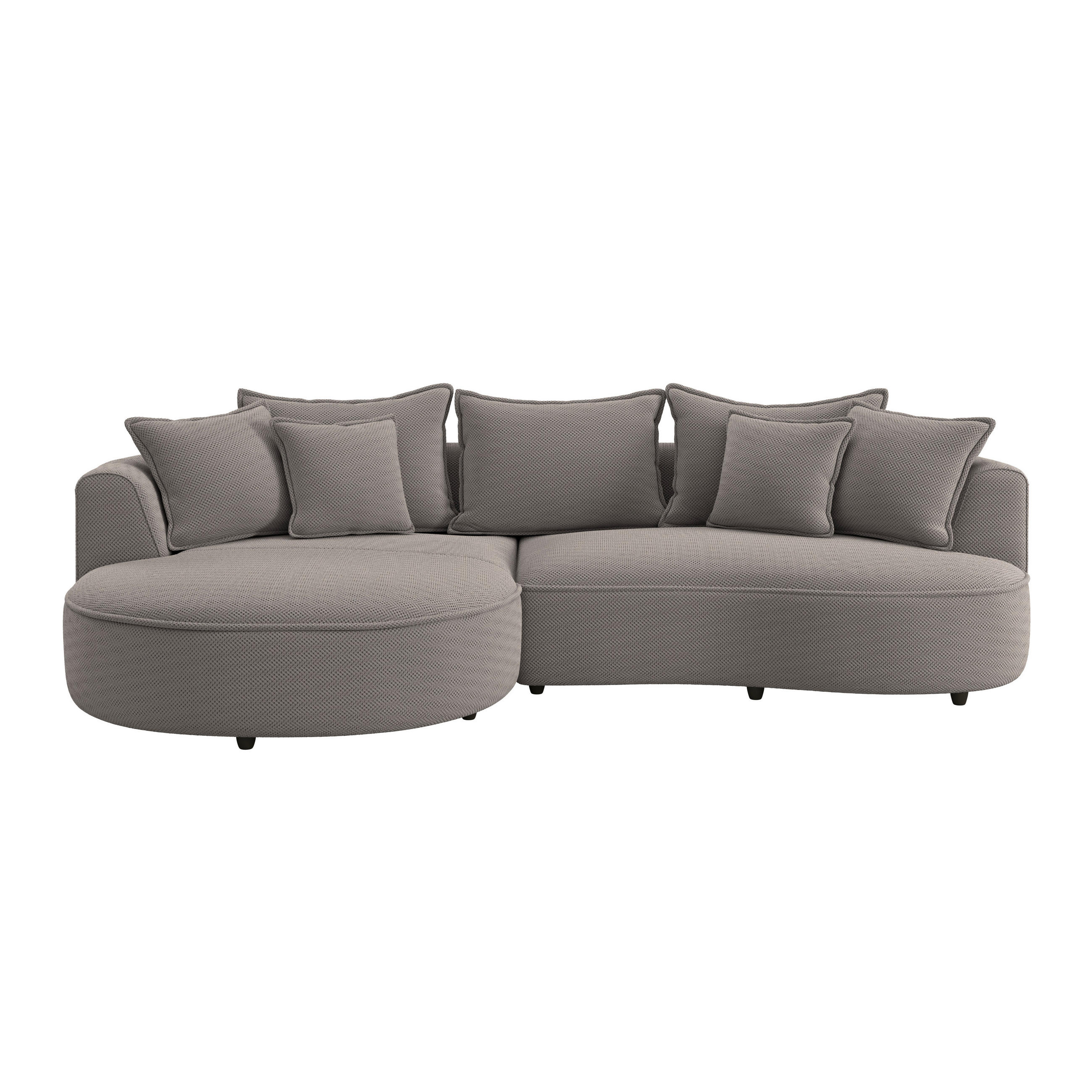 ECKSOFA in Velours, Struktur Cappuccino  - Schwarz/Cappuccino, Modern, Kunststoff/Textil (168/287cm) - Livetastic