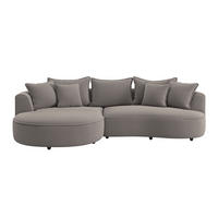 ECKSOFA LEVI Cappuccino Velours, Struktur  - Schwarz/Cappuccino, MODERN, Kunststoff/Textil (168/287cm) - Livetastic