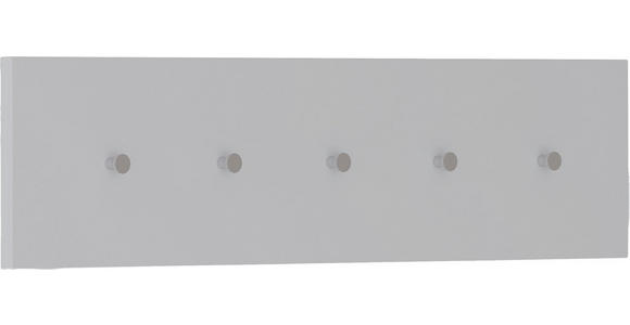 HAKENLEISTE  in Weiß  - Weiß, Design, Holzwerkstoff/Metall (100/25/5cm) - Moderano