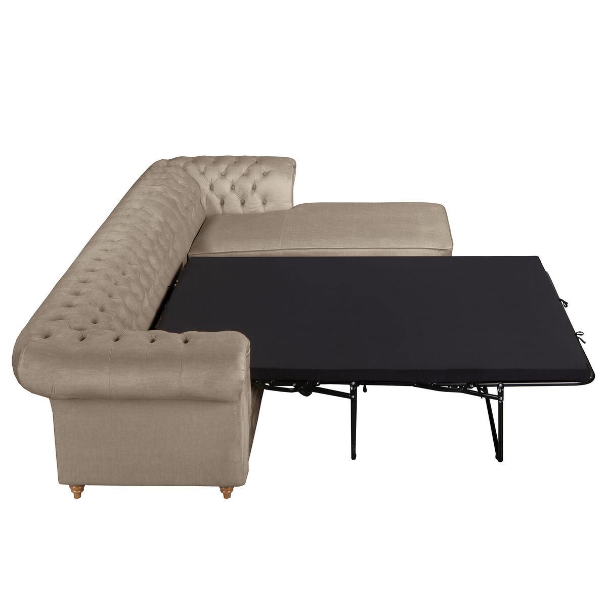 ECKSOFA Laura in Mikrofaser Taupe  284/182 cm  - Taupe/Creme, Design, Holz/Textil (284/182cm) - P & B