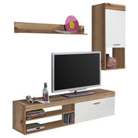 ANSAMBLU MOBILIER CAMERA DE Z in alb, culoare lemn stejar  - argintiu/alb, Modern, plastic/material pe bază de lemn (170/180/41,5cm) - Ti'me