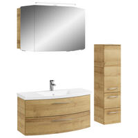 BADEZIMMER 4-teilig  in 131 cm  - Chromfarben/Eichefarben, KONVENTIONELL, Glas/Holzwerkstoff (131cm) - Pelipal