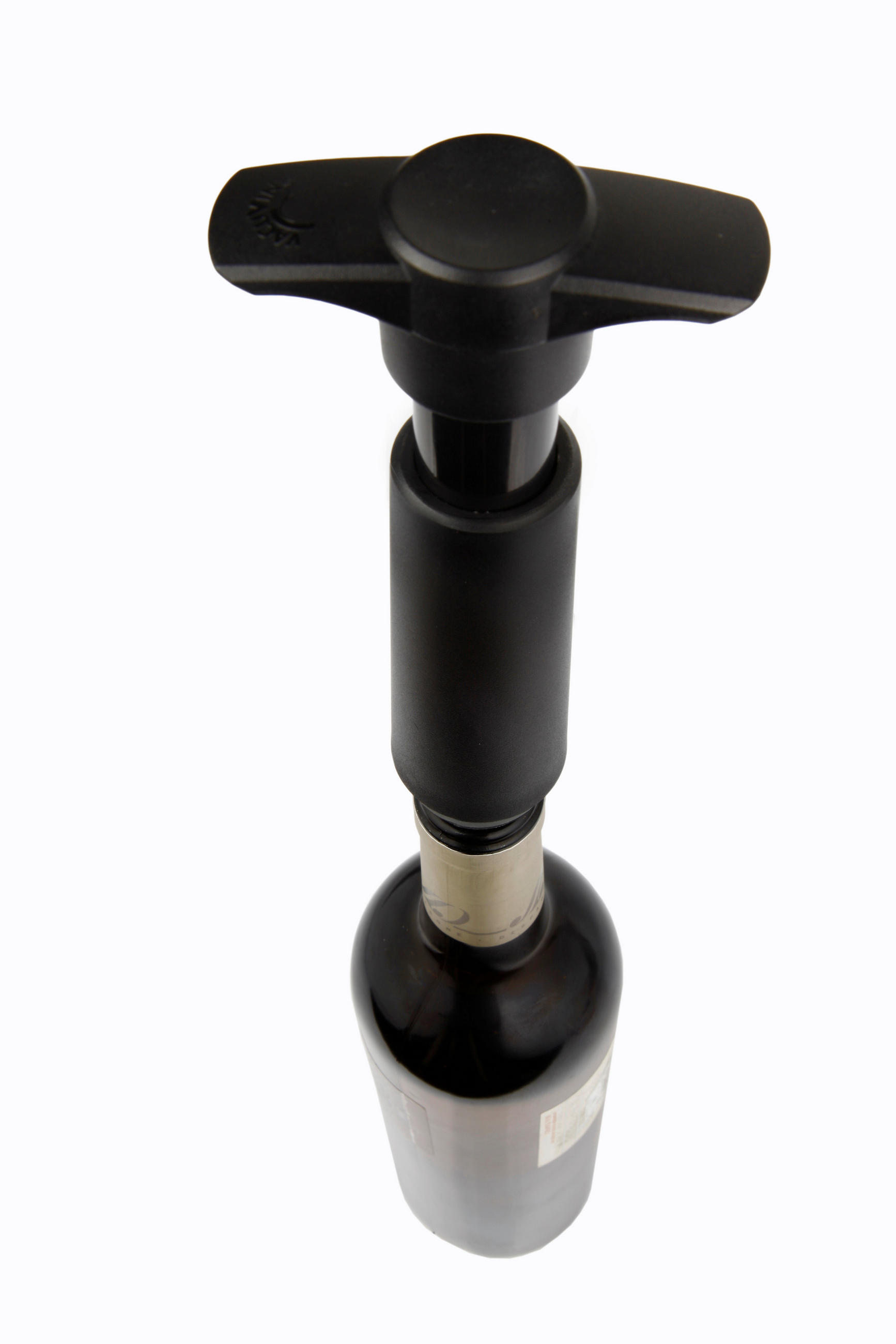 PUMPA ZA VINO sa 2 čepa    - crna, Basics, plastika (8.5/22.3/4.3cm) - Vacu Vin