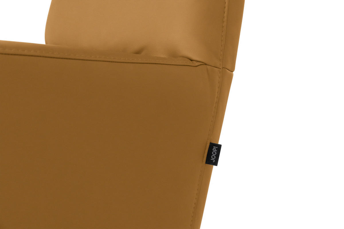 RELAXSESSEL Leder Senfgelb  - Senfgelb/Schwarz, Modern, Leder/Metall (66/110/83cm) - Joop!