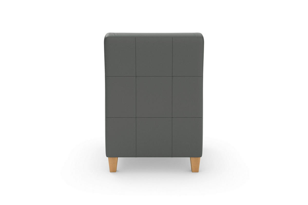 KŘESLO, kůže, antracitová - barvy dubu/antracitová, Basics, dřevo/kůže (70/93/75cm) - Sit & More