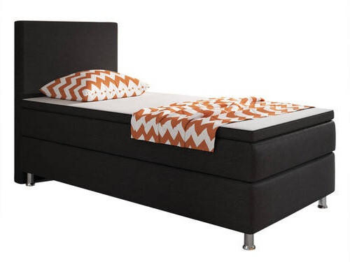 BOXSPRINGBETT 90/200 cm  in Schwarz  - Silberfarben/Schwarz, KONVENTIONELL, Textil/Metall (90/200cm) - MID.YOU