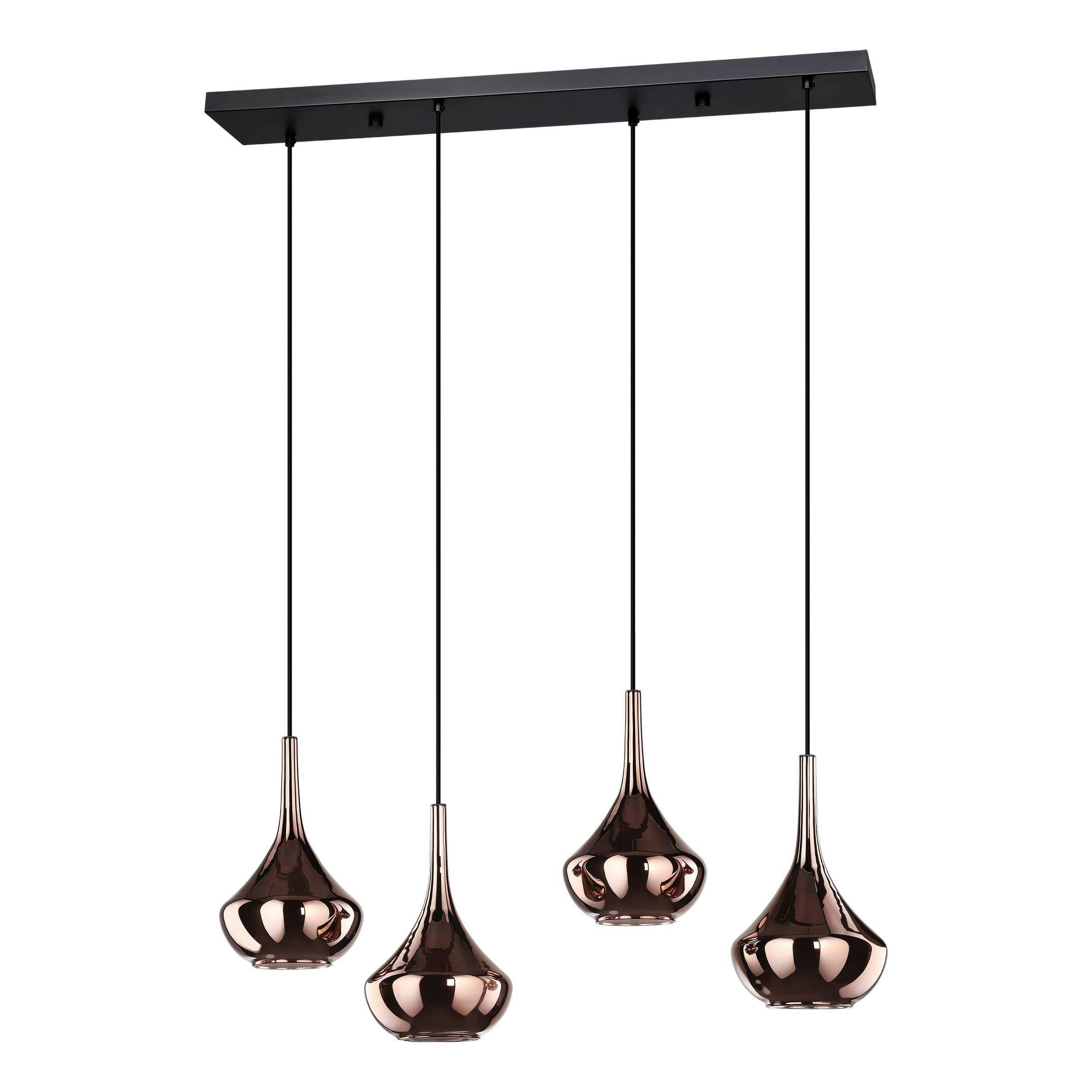 HÄNGELEUCHTE 95,5/32/150 cm  - Schwarz/Kupferfarben, Design, Glas/Metall (95,5/32/150cm)