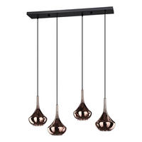 HÄNGELEUCHTE 95,5/32/150 cm  - Schwarz/Kupferfarben, Design, Glas/Metall (95,5/32/150cm)