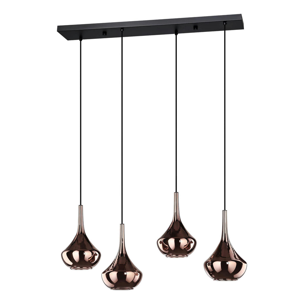 HÄNGELEUCHTE 95,5/32/150 cm  - Schwarz/Kupferfarben, Design, Glas/Metall (95,5/32/150cm)