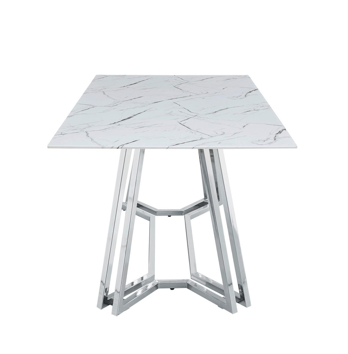 ESSTISCH in Glas 160/90/76 cm  - Chromfarben/Weiß, MODERN, Glas/Metall (160/90/76cm) - Livetastic