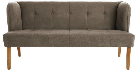 SITZBANK 179/88/76 cm Webstoff Hellbraun Eiche vollmassiv - Hellbraun/Eichefarben, KONVENTIONELL, Holz/Textil (179/88/76cm) - Cantus