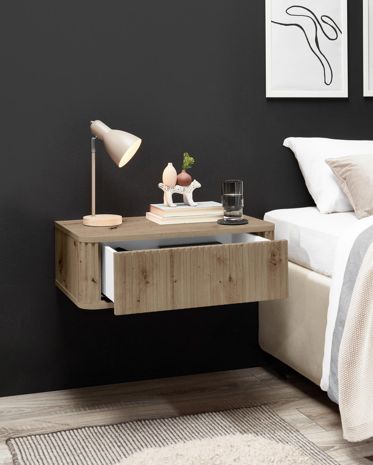 NACHTKÄSTCHEN 63/21/38 cm  in Eiche Artisan  - Eiche Artisan, KONVENTIONELL, Holzwerkstoff (63/21/38cm) - Chameo