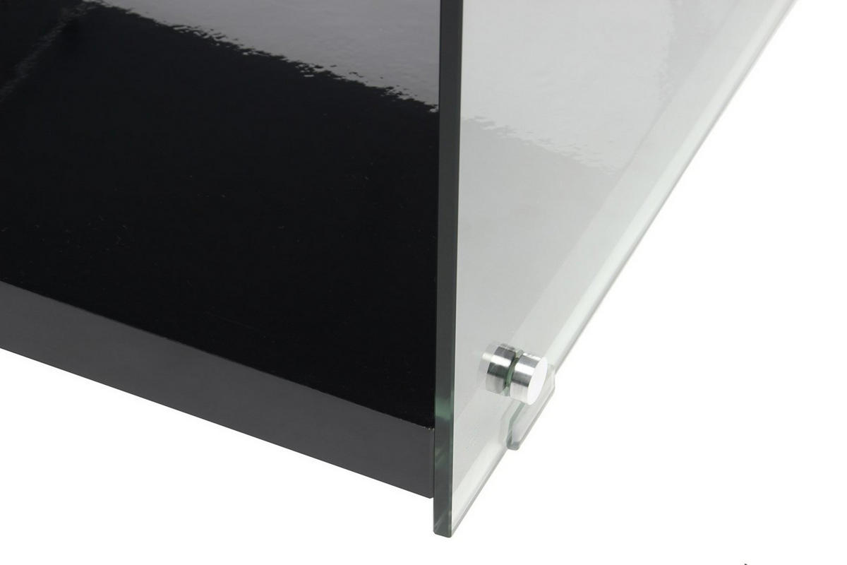 BEISTELLTISCH in Holz, Glas 120/45/60 cm  - Schwarz, Design, Glas/Holz (120/45/60cm) - Kayoom