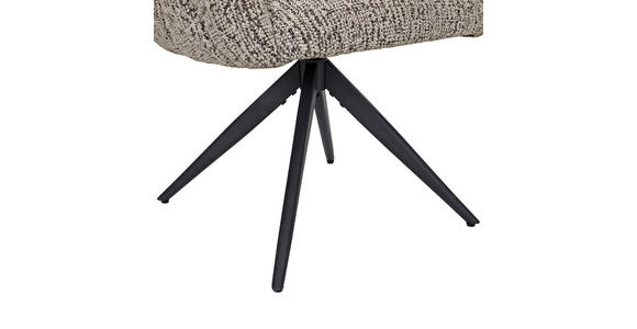 ARMLEHNSTUHL  Sitzfläche 360° drehbar Chenille  - Graubraun/Schwarz, Design, Textil/Metall (70/84/64cm) - Novel