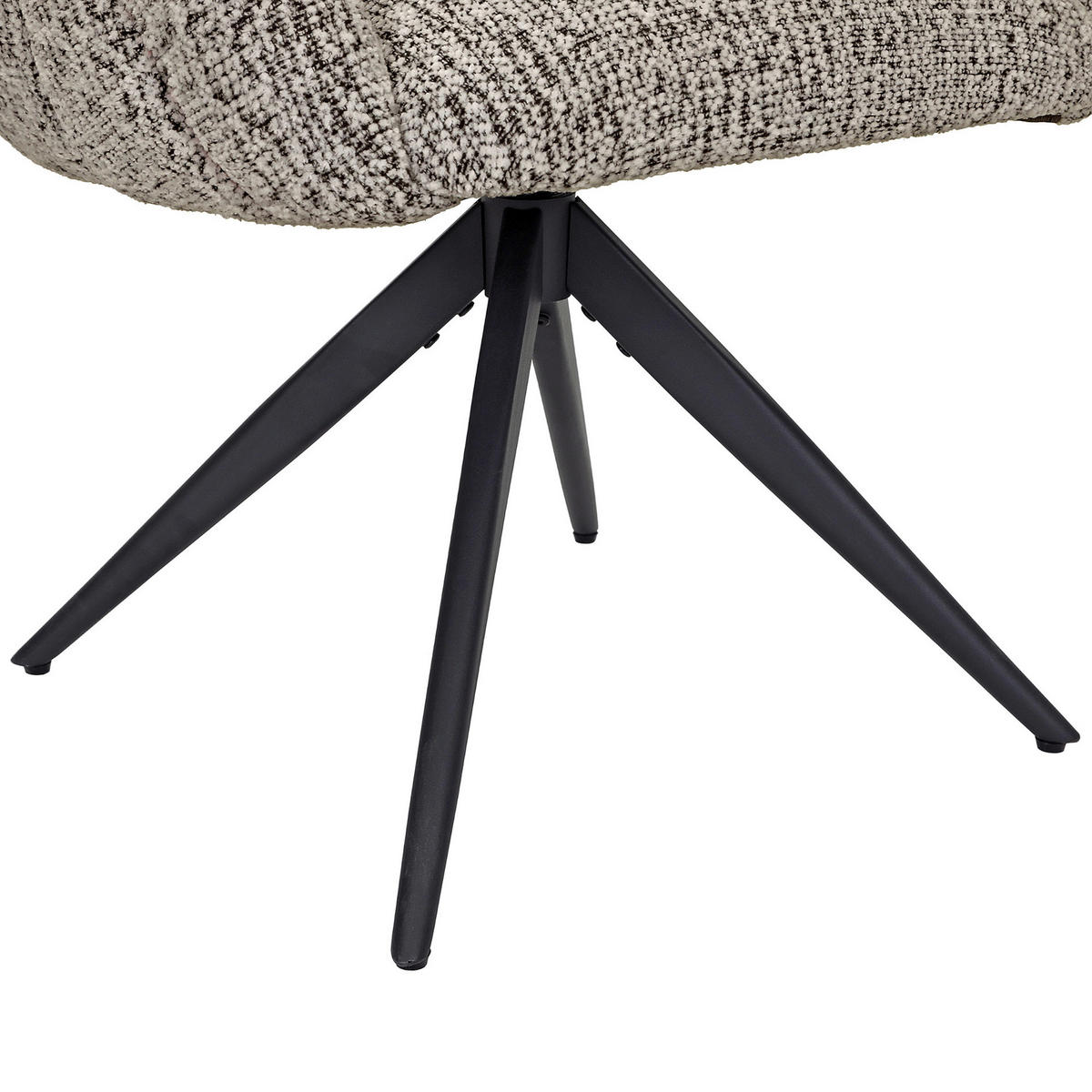 ARMLEHNSTUHL  Sitzfläche 360° drehbar Chenille  - Graubraun/Schwarz, Design, Textil/Metall (70/84/64cm) - Novel