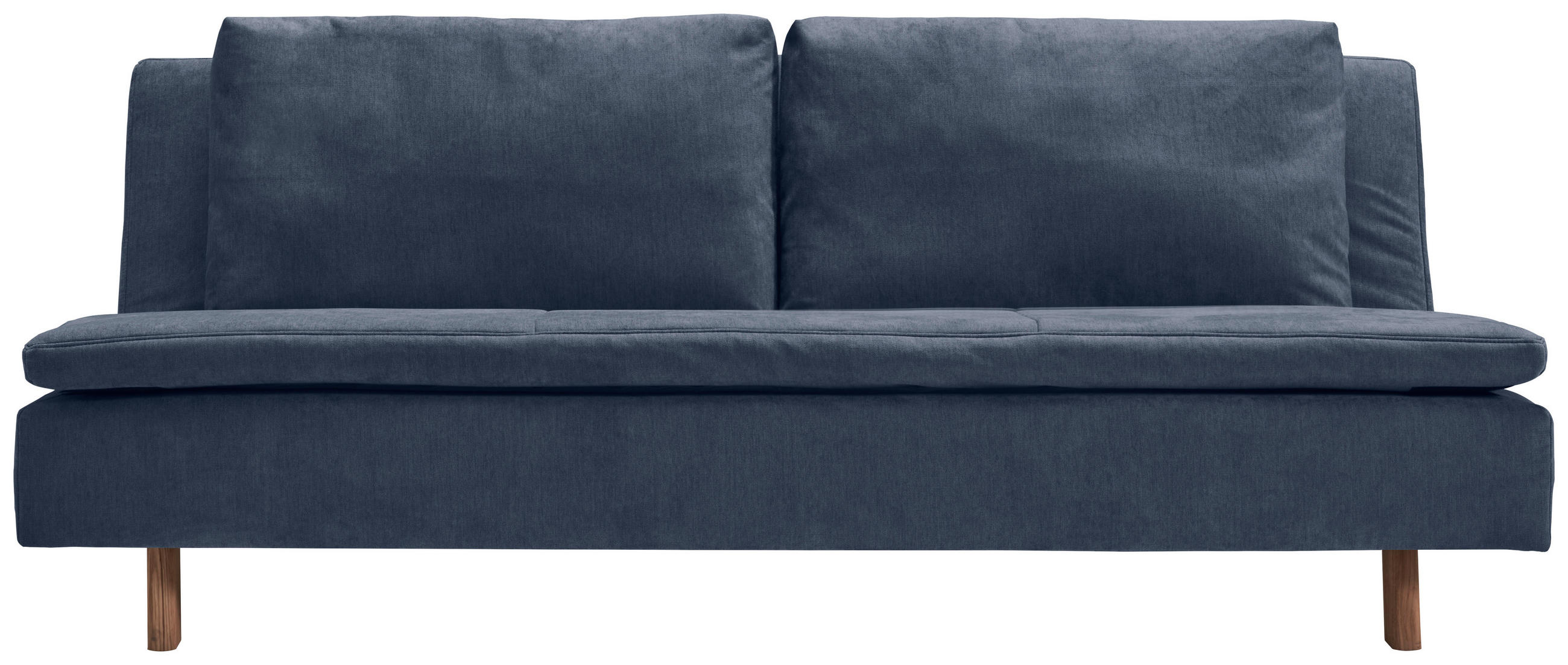 SCHLAFSOFA Flachgewebe Dunkelblau  - Eichefarben/Dunkelblau, KONVENTIONELL, Holz/Textil (205/85/98cm) - Carryhome