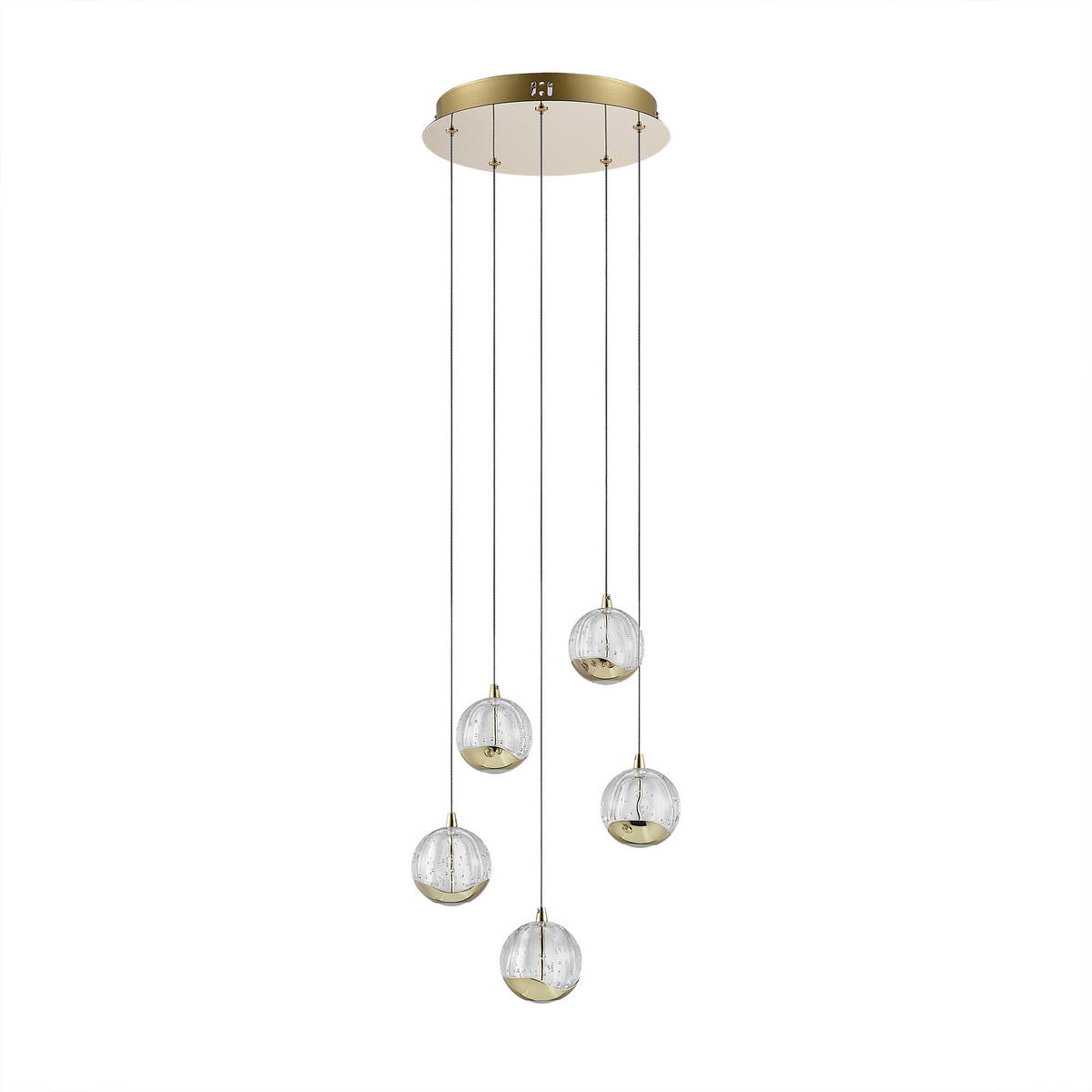LED-HÄNGELEUCHTE 30/150 cm   - Goldfarben, Design, Glas/Metall (30/150cm) - Dieter Knoll