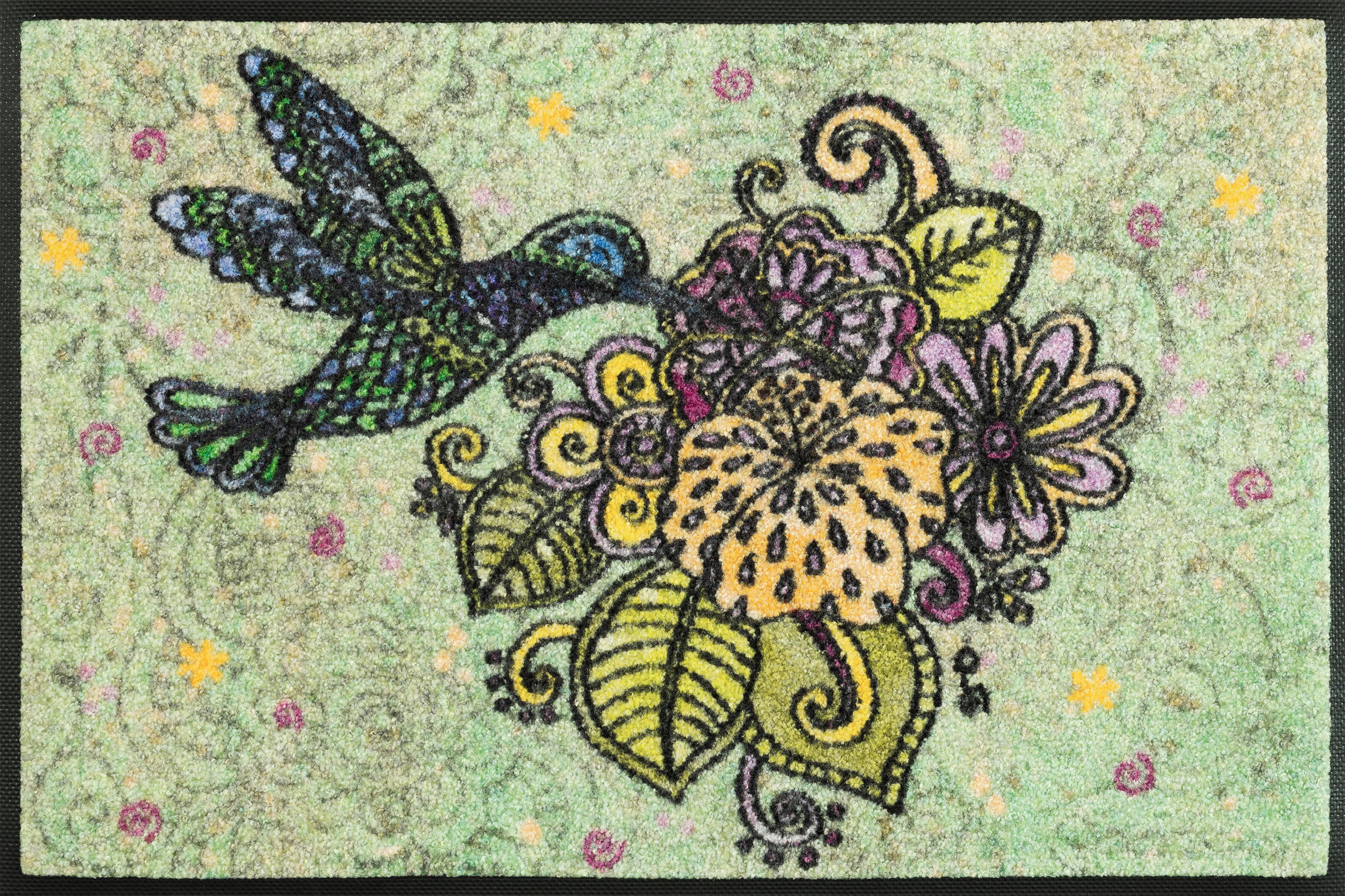 FUßMATTE 40/60 cm Blütentanz  - Grün, Trend, Kunststoff/Textil (40/60cm) - wash+dry