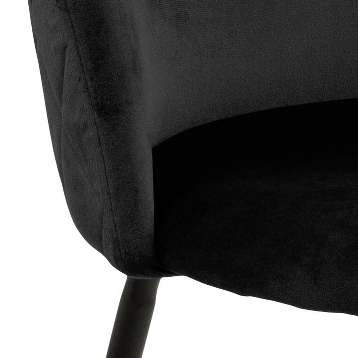 STOL, tekstil črna  - črna, Konvencionalno, kovina/tekstil (49,5/80,5/54cm) - Ambia Home