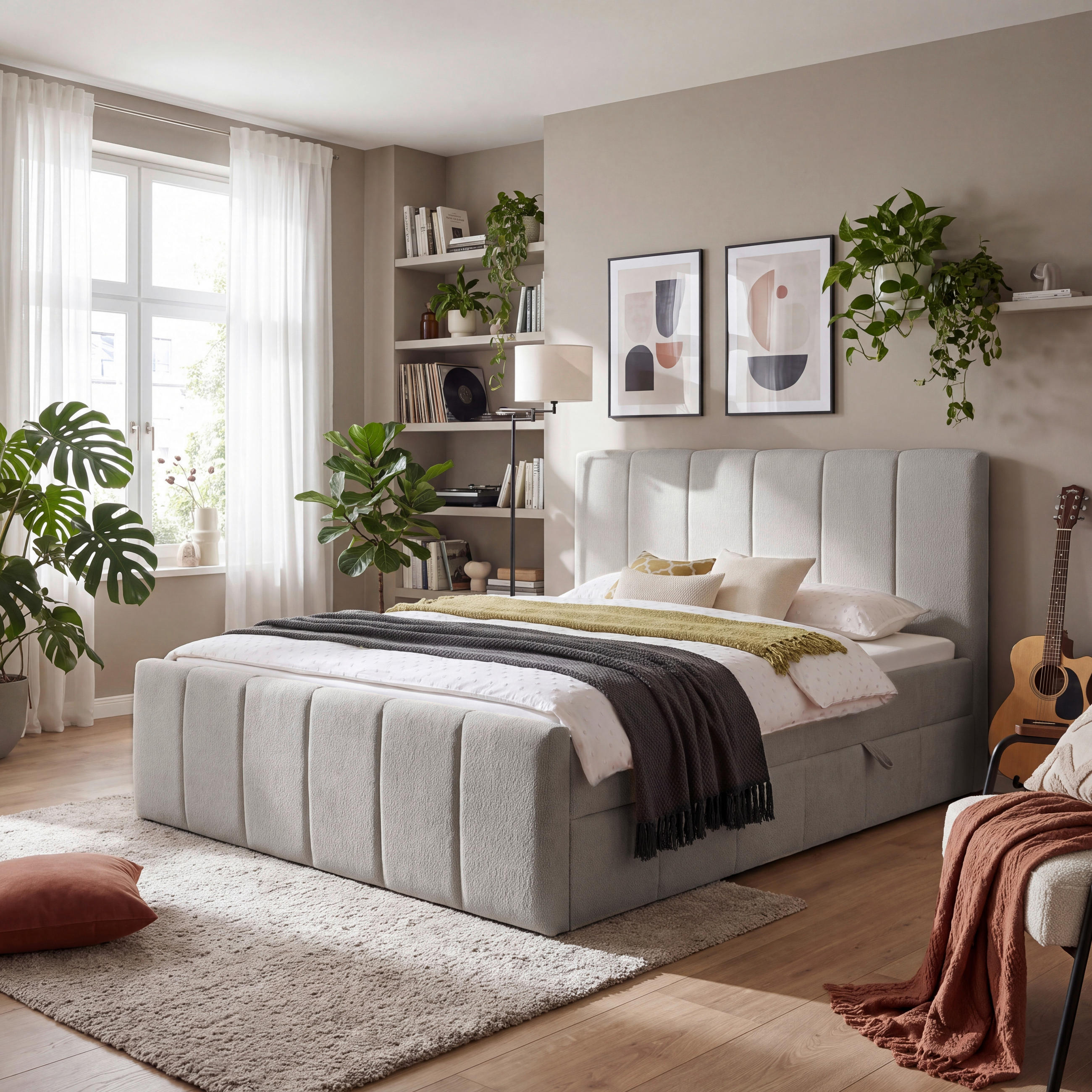Chameo Boxbett Grau 180x200 cm