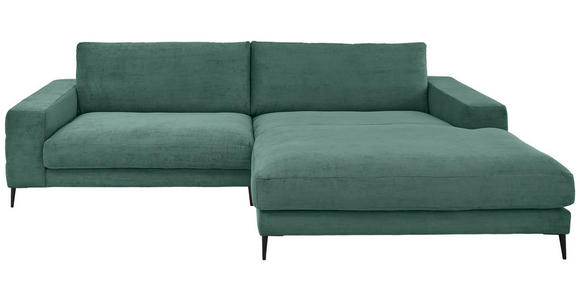 ECKSOFA in Feincord Grün  - Schwarz/Grün, Design, Textil/Metall (293/207cm) - Dieter Knoll