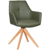 ARMLEHNSTUHL  in Echtleder pigmentiert  - Eichefarben/Naturfarben, KONVENTIONELL, Leder/Holz (59,5/87/63cm) - Novel