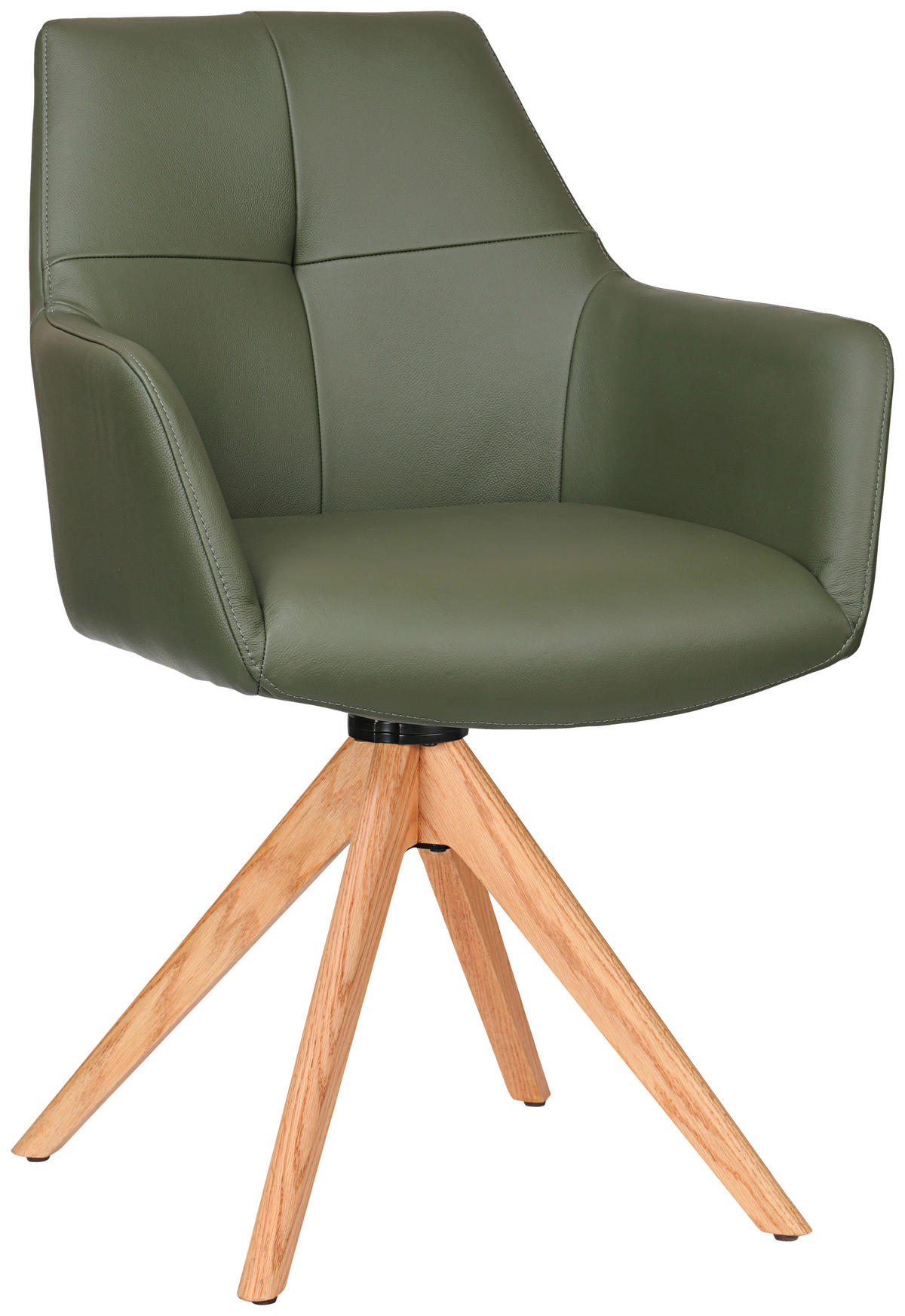 ARMLEHNSTUHL  in Echtleder pigmentiert  - Eichefarben/Naturfarben, KONVENTIONELL, Leder/Holz (59,5/87/63cm) - Novel