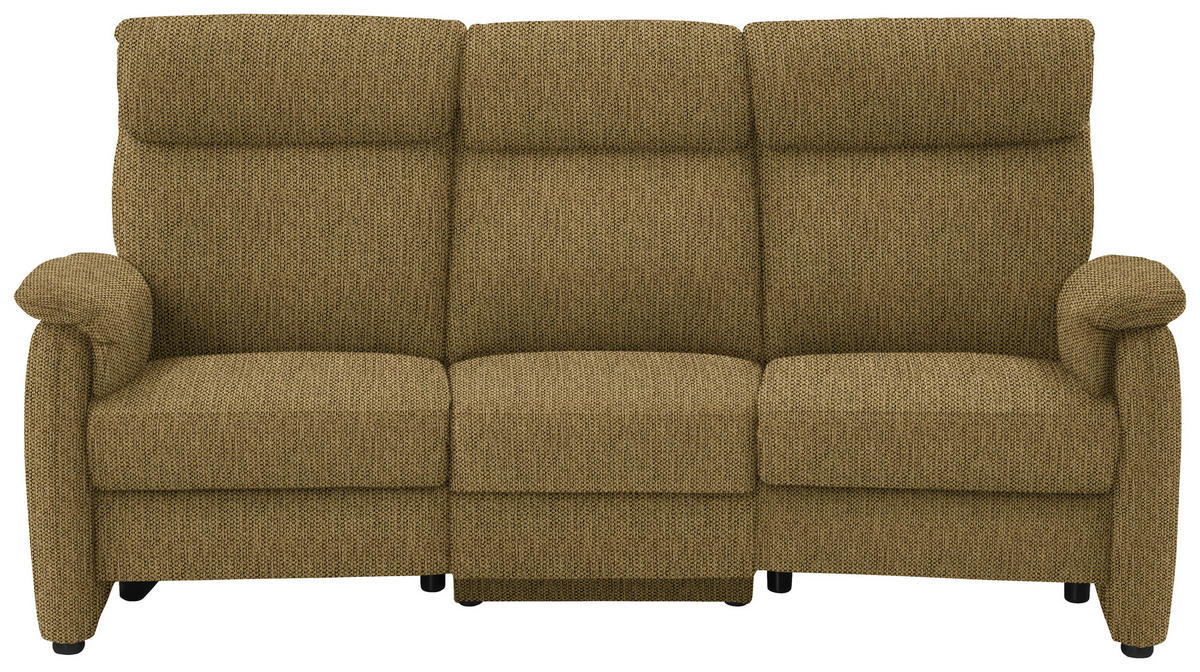 TRAPEZSOFA in Flachgewebe Messingfarben  - Messingfarben/Schwarz, Konventionell, Textil/Metall (219/107/97cm) - Pure Home Comfort