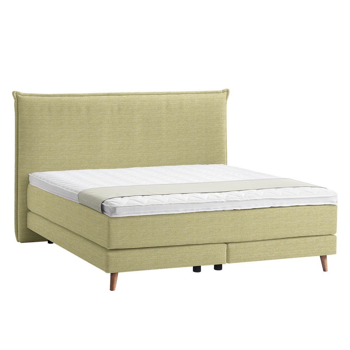 BOXSPRINGBETT 180/200 cm  in Gelb  - Eichefarben/Gelb, Design, Holzwerkstoff/Textil (180/200cm) - home24