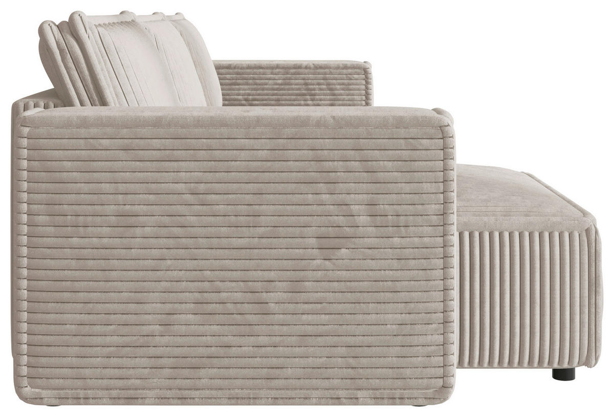 WOHNLANDSCHAFT Beige Cord  - Beige/Schwarz, MODERN, Kunststoff/Textil (153/350/153cm) - Xora