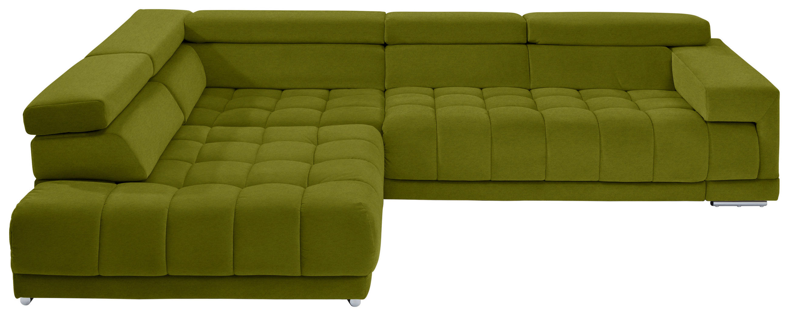 ECKSOFA Mikrofaser Grün  - Chromfarben/Grün, Design, Textil/Metall (222/326cm) - Beldomo Speed