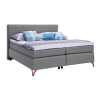BOXSPRINGBETT 140/200 cm,  in Grau,  - Grau/Kupferfarben, KONVENTIONELL, Textil/Metall (140/200cm) - Esposa