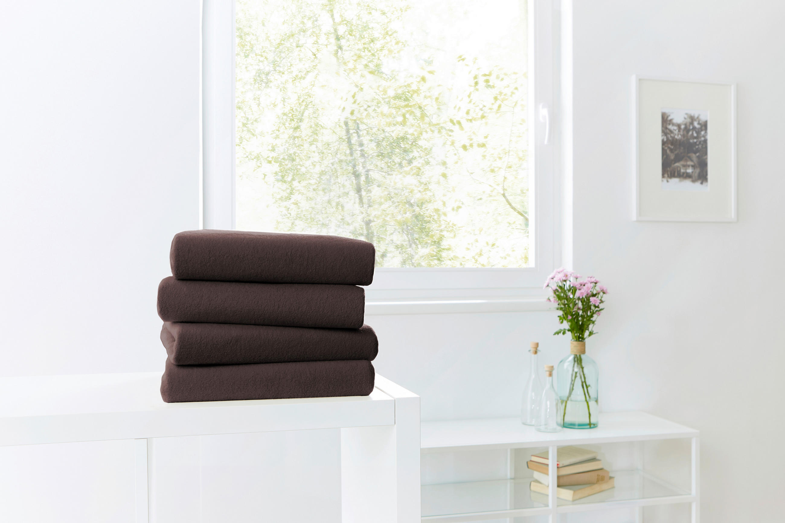 SPANNLEINTUCH Frottee  - Dunkelbraun, Basics, Textil (100/200cm)
