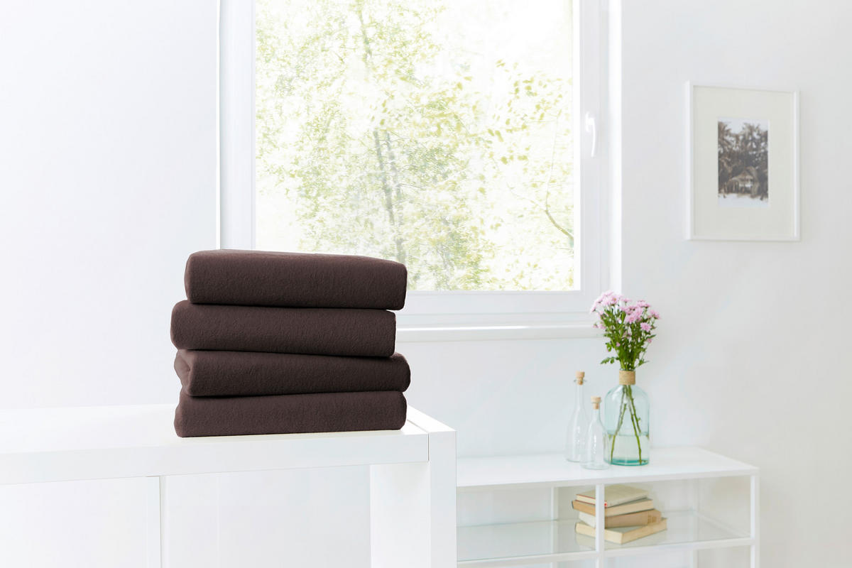 SPANNLEINTUCH Frottee  - Dunkelbraun, Basics, Textil (100/200cm)